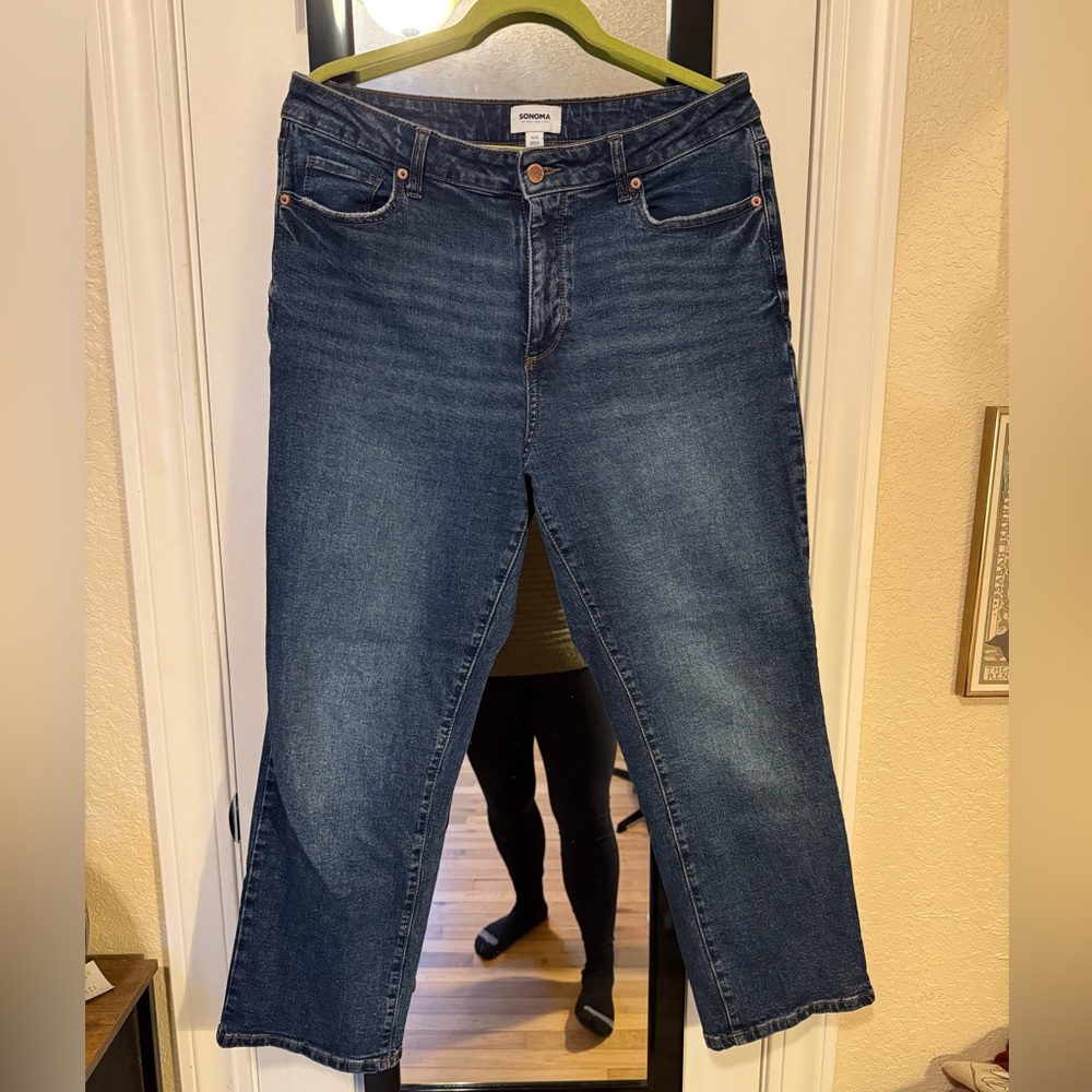 Sonoma Medium Blue Straight Women's Jeans- 12 Short